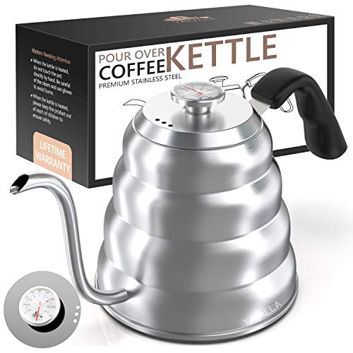 coffee-kettles Gooseneck Kettle with Thermometer - Stainless Stee