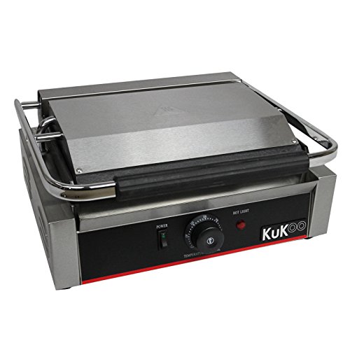 commercial-toasters KuKoo Grooved Panini Press Ribbed Contact Grill To