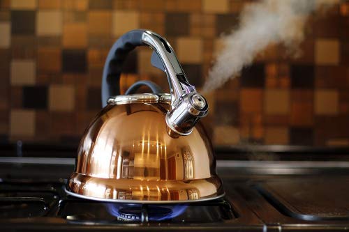 copper-kettles Stunning Copper Gold Colour Whistling Kettle 3.5L