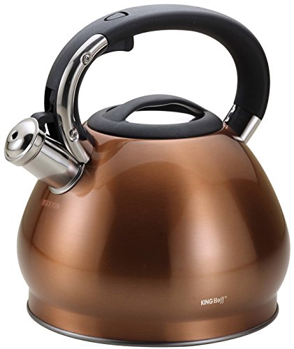 copper-kettles Whistling Kettle 3.4 L Stainless Steel copper indu