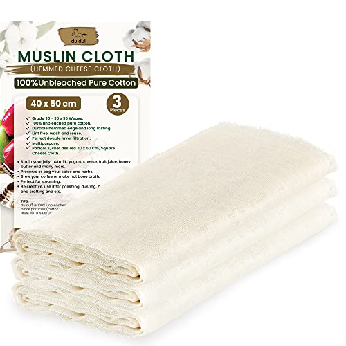 cotton-cloths Duldul Muslin Cloths for Cooking, Unbleached 90 Gr