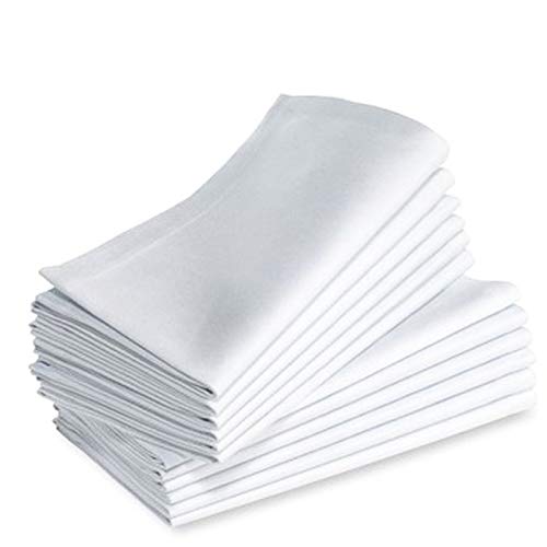 cotton-cloths USSR®12 x Luxury White 100% Cotton Cloth Napkins
