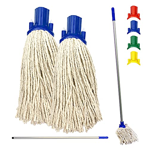 cotton-mops Colour Coded Floor Mop Set – 120cm Long Aluminiu