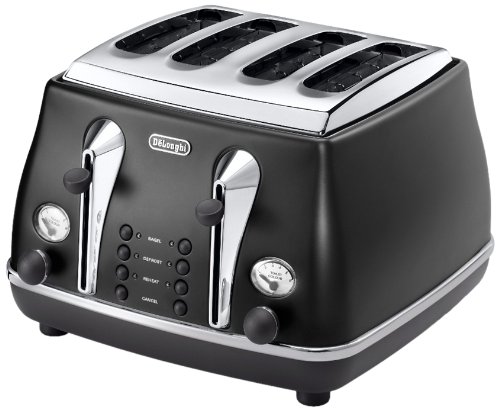 delonghi-toasters Delonghi CTOV4003.BK1 Vintage Icona 4 Slice Toaste