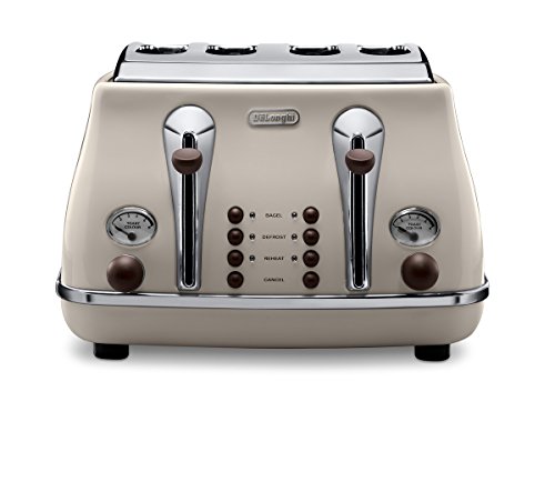 delonghi-toasters De'Longhi Icona Vintage 4 slot toaster, reheat, de