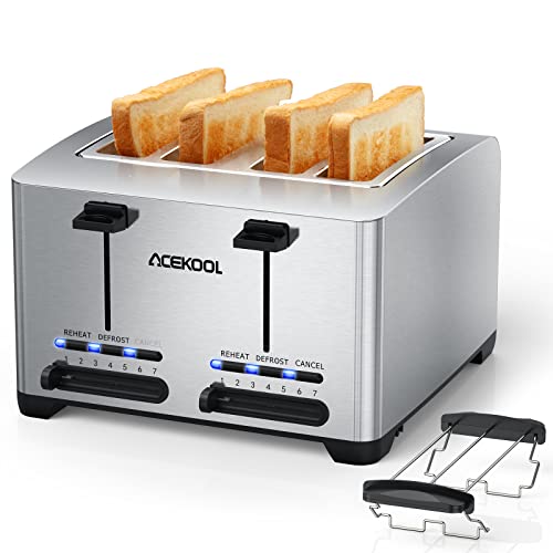 digital-toasters Acekool Toaster 4 Slice,Stainless Steel Toasters ,