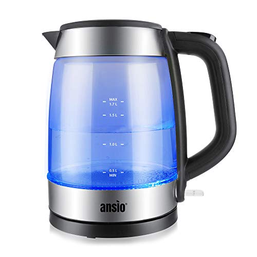 disabled-kettles ANSIO Electric Kettle 3000W 1.7L Cordless, Glass K