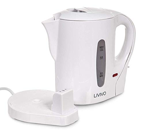 disabled-kettles LIVIVO 1L Cordless 900W Kettle Compact for Travel,