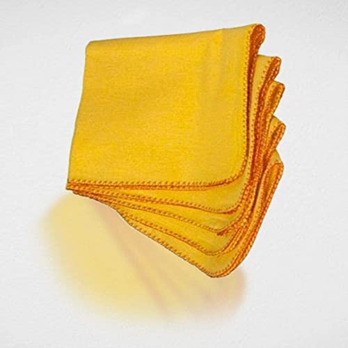 duster-cloths Pack of 4 Jumbo Yellow Duster 100% Cotton Cleaning