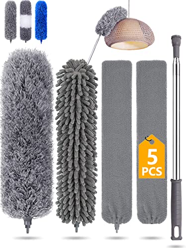 dusting-brushes Feather duster 5PCS kit with 30-100 inch telescopi