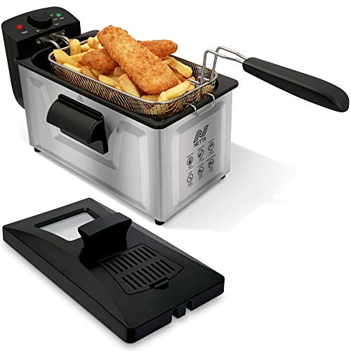 easy-clean-deep-fat-fryers NETTA 3L Deep Fat Fryer with a Viewing Window, 700