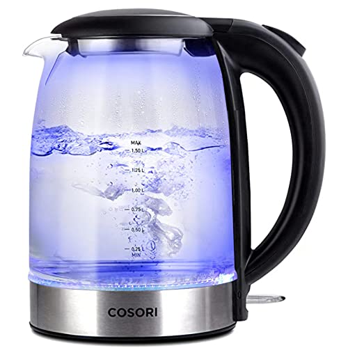 eco-kettles COSORI Electric Glass Kettle, 3000W 1.5L with Blue