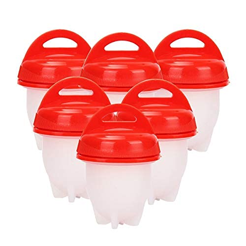 egg-boiler-and-poachers PLASTIFIC 6PC Silicone Egg Cooker, Hard and Soft M