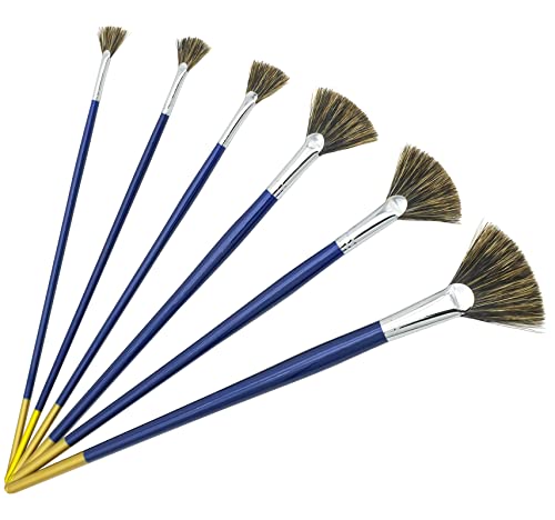 fan-brushes Boar Bristle Fan Paint Brushes for Acrylic & Oil o