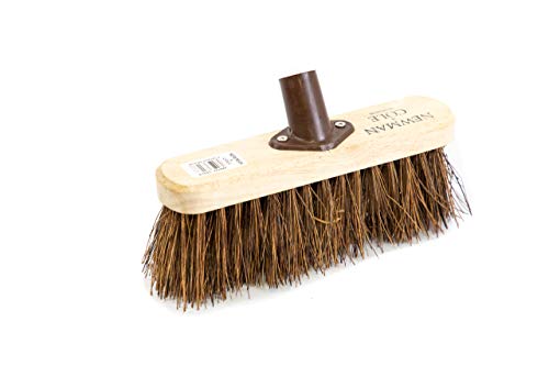 garden-brushes Newman and Cole 10" Wooden Broom Head with Stiff N