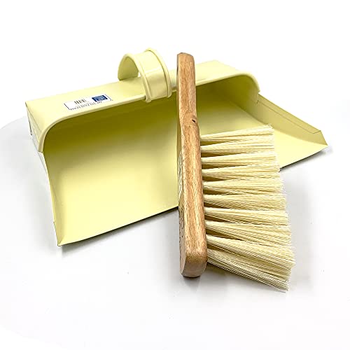 garden-dustpans-and-brushes Metal Dustpan and Brush Set, 2 in 1 Heavy-Duty Dus