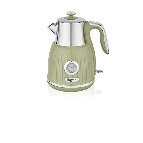 green-kettles Swan SK31040GN Retro Kettle with Temperature Dial,