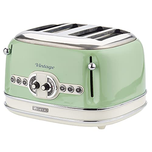 green-toasters Ariete 0156/04 Retro Style 4 Slice Toaster with 2