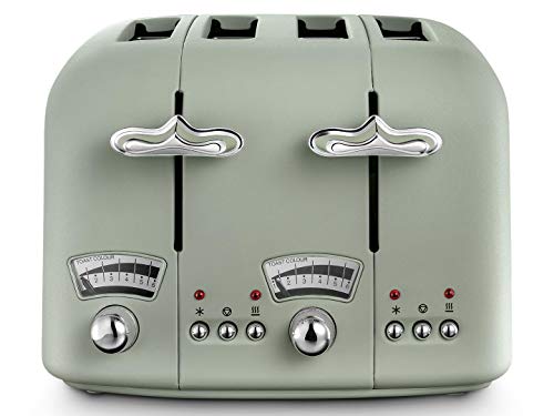 green-toasters De'Longhi Argento Flora CT04.GR 4 Slice Toaster -