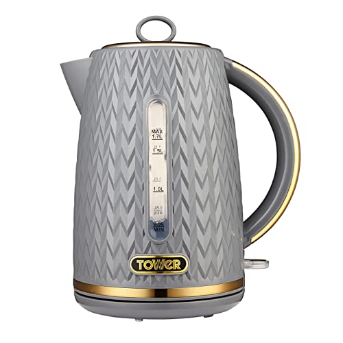 grey-kettles Tower T10052GRY Empire Rapid Boil Kettle with Remo