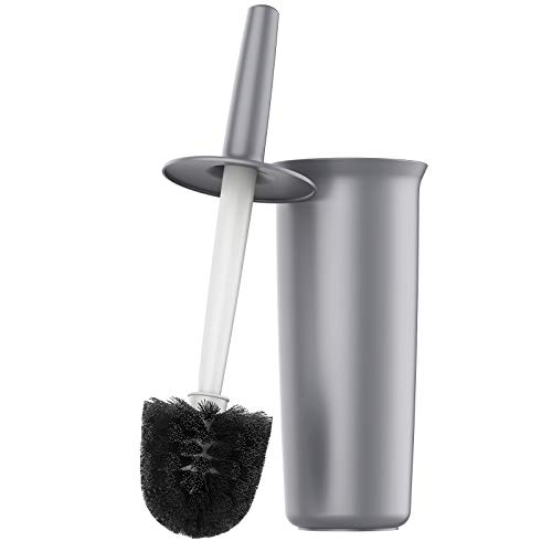 grey-toilet-brushes MR.SIGA Toilet Bowl Brush and Holder for Bathroom,