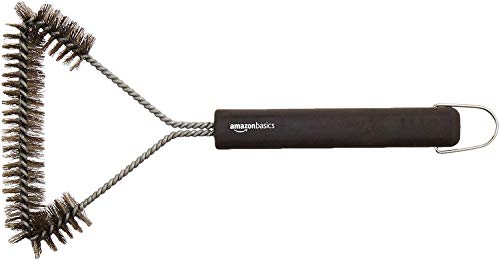 grill-brushes Amazon Basics 3-Sided Grill Brush, 12-Inch, Stainl