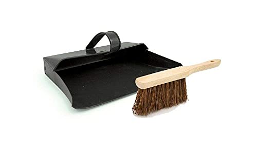 heavy-duty-dustpans-and-brushes Srendi® Large Strong Metal Dustpan and Brush Set
