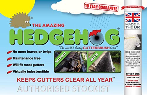 hedgehog-gutter-brushes 10 x Hedgehog Gutter Brush Guard 100mm Black 4m Cl