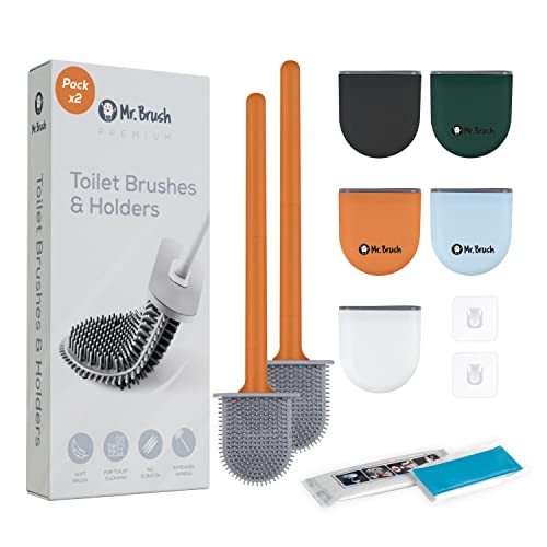 hygienic-toilet-brushes MrBrush Premium Toilet Brushes & Holders, 2 PACK,