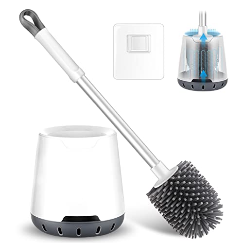 hygienic-toilet-brushes Toilet Brush and Holder, Modern Design Silicone To