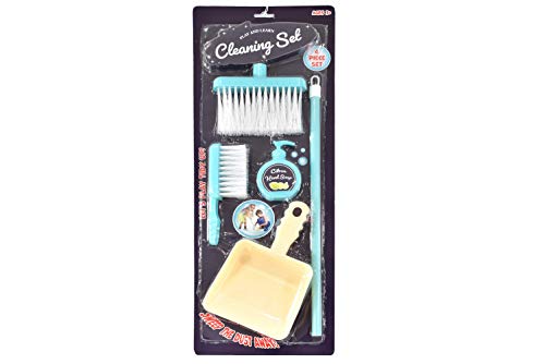 kids-dustpan-and-brush-sets 4 Piece Play Pretend Let's Tidy Up Cleaning Set |
