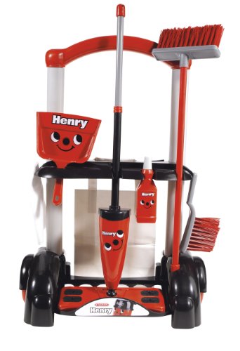 kids-dustpan-and-brush-sets Casdon Henry Cleaning Trolley | Henry-Inspired Toy