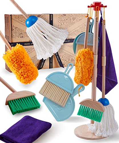 kids-dustpan-and-brush-sets Jaques of London Kids Cleaning Set | Role Play Toy