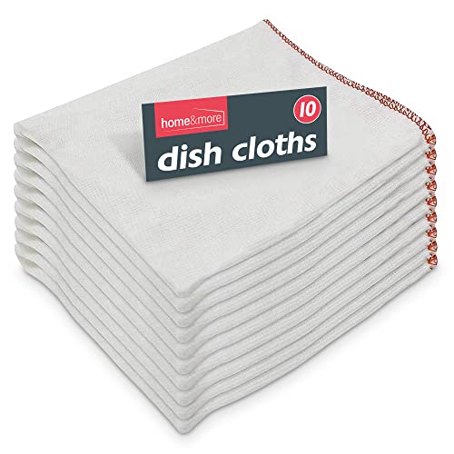 kitchen-cloths 10pk Dish Cloths for Washing Up | Absorbent White
