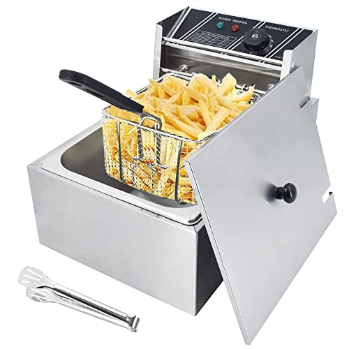 large-deep-fat-fryers 10 Litre 2500W Electric Deep Fat Fryer with Lid Ba