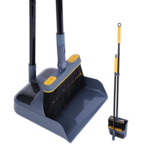 large-dustpans-and-brushes Dustpan and Brush Set Long Handled, JEHONN Tall 18