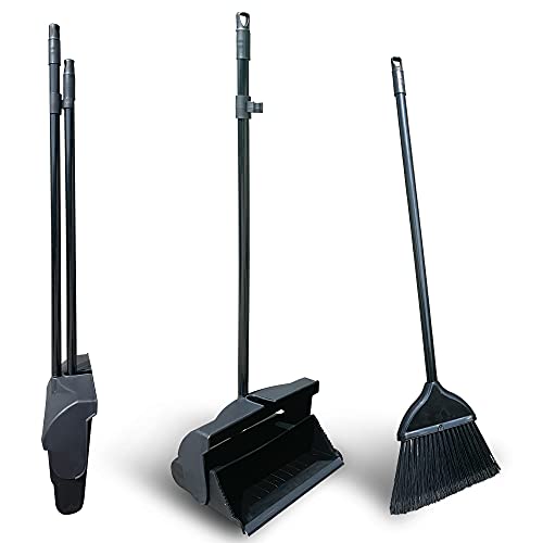 large-dustpans-and-brushes Long Handled Dustpan and Brush Set, Self-Closing L