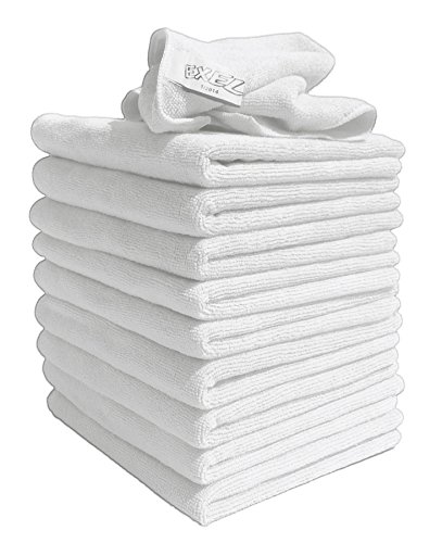 lint-free-cloths 10 Pack of Genuine Exel White Lint Free Microfibre