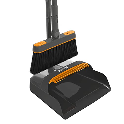 long-handled-dustpan-and-brush-sets Broom Dustpan and Brush Set Combo Long Handled 46"