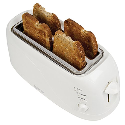 long-slot-toasters Igenix IG3020 4 Slice Toaster in White, 2 Long Slo