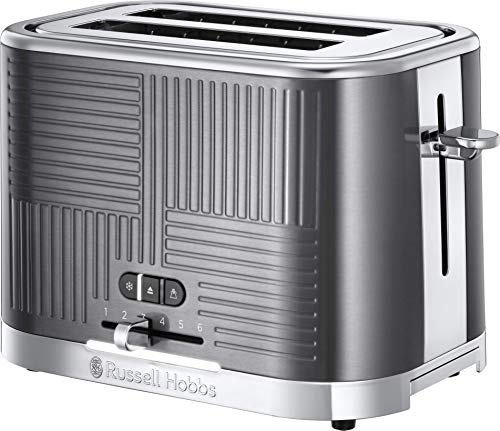 long-slot-toasters Russell Hobbs 25250 Geo Steel 2 Slice Wide Slot To