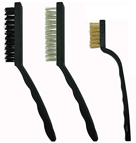 metal-brushes Pack of 3 Steel Nylon & Copper Wire Brush Cleaning