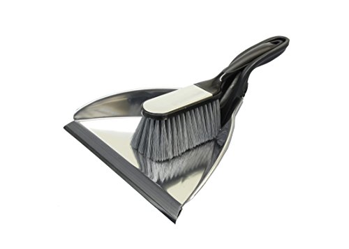 metal-dustpans-and-brushes Brushmann Stainless Steel Dustpan and Brush Set
