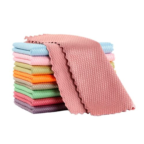 mirror-cleaning-cloths 10pcs Cleaning Cloth Fish Scale Cloth Microfiber C