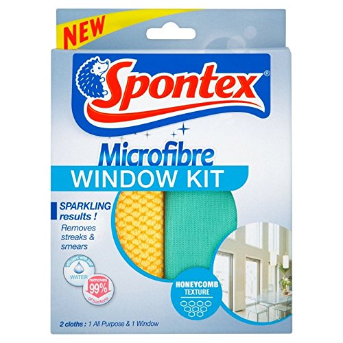 mirror-cleaning-cloths Spontex - 1 box of 2 microfiber glass surfaces (2