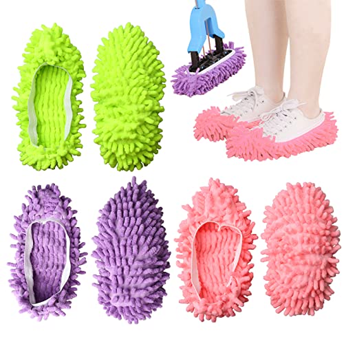 mop-slippers pengxiaomei 3 Pairs/ 6PCS Mop Slippers, Microfiber