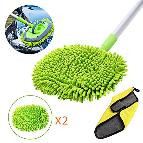 mop-sticks GES 2 in 1 Chenille Microfiber Car Wash Mop Mitt,B
