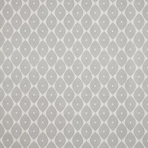 oil-cloths Grey Geometric Ovals PVC Vinyl Oilcloth Wipe Clean