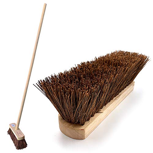 outdoor-brooms Outdoor Sweeping Brush with Handle 10" Stiff Woode