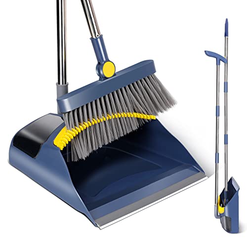 outdoor-dustpans-and-brushes Masthome Dustpan and Brush Sets Long Handled, Soft